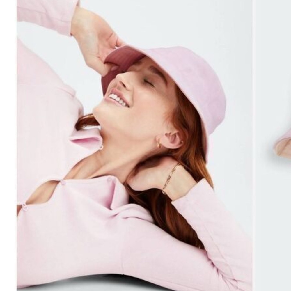 Fabletics Reversible Terry Bucket Hat Blush O/S NWT
